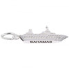 Bahama's Cruise Ship 3D Silver Charm - Sterling Silver and 14k White Gold