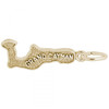 Grand Cayman Map Gold Charm - Gold Plate, 10k Gold, 14k Gold