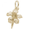 Hibiscus Flower Accent Gold Charm - Gold Plate, 10k Gold, 14k Gold