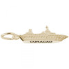 Curacao Cruise Ship 3D Gold Charm - Gold Plate, 10k Gold, 14k Gold