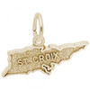 St. Croix Map Gold Charm - Gold Plate, 10k Gold, 14k Gold
