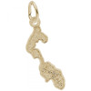 Whidbey Island Map Gold Charm - Gold Plate, 10k Gold, 14k Gold