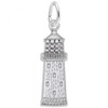 Gibbs Bermuda Flat Lighthouse Silver Charm - Sterling Silver and 14k White Gold