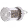 New Brunswick Sand Capsule Silver Charm - Sterling Silver and 14k White Gold