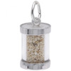 Ocho Rios, Jamaica Sand Capsule Silver Charm - Sterling Silver and 14k White Gold