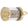 Ocho Rios, Jamaica Sand Capsule Gold Charm - Gold Plate, 10k Gold, 14k Gold