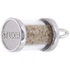 St. Lucia Sand Capsule Silver Charm - Sterling Silver and 14k White Gold