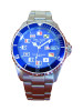 Men's Long Life Nautical 43mm Blue Face - Bezel SS Band Watch