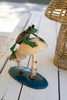 Recycled Iron Frog  Climbing on Mushrooms