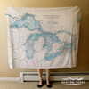 Nautical Chart Blanket –  The Great Lakes, WI 
