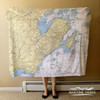 Nautical Chart Blanket - Swampscott to Marblehead, MA