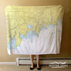 Nautical Chart Blanket - Darien, CT