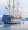 Nautical Canvas Print - H.M.S. Victory in Portsmouth Harbour - Closeup 1