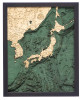 Japan and Korea - 3D Nautical Wood Chart