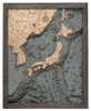 Japan and Korea - 3D Nautical Wood Chart