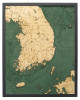 South Korea -  3D Nautical Wood Chart