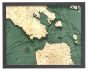 Golden Gate / San Francisco, California - 3D Nautical Wood Chart