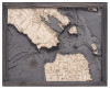 Golden Gate / San Francisco, California - 3D Nautical Wood Chart