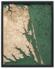 Virginia Beach to Kitty Hawk - 3D Nautical Wood Chart