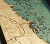 Chicago, Illinois - 3D Nautical Wood Chart