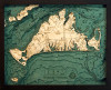 Martha's Vineyard, Massachusetts  - 3D Nautical Wood Chart