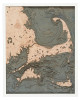 Cape Cod, Massachusetts, Large  - 3D Nautical Wood Chart