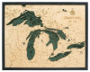 Great Lakes, Large - 3D Nautical Wood Chart