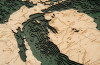 Great Lakes, Large - 3D Nautical Wood Chart
