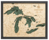 Great Lakes, Small - 3D Nautical Wood Chart
