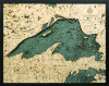 Lake Superior, Michigan - 3D Nautical Wood Chart