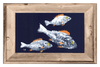 School of Snapper | White on Navy Print with Frame