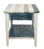 NAUTICAL STRIPE  ALL WOOD END TABLE WITH DRAWER -21" 