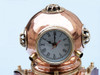 Copper Diving Helmet Clock with Base - 8"