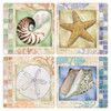 Mosaic Seashells Square Sandstone Coasters