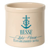 Personalized Stoneware Crock with Anchor and Ship Wheel - "Lake House"