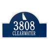 Personalized Sailboat Arched Nautical Address Plaque - Estate-Sized