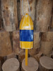 Wooden Lobster Buoy - 21" - Yellow w/ Blue Band - Personalized