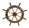 Decorative Wooden Ship Wheel with Studs - 24"