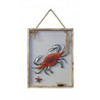 Wood and Metal Lobster and Crab in Wooden Frames - Set of 2 - 12" x 16"