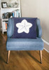 Blue Pillow with White Star