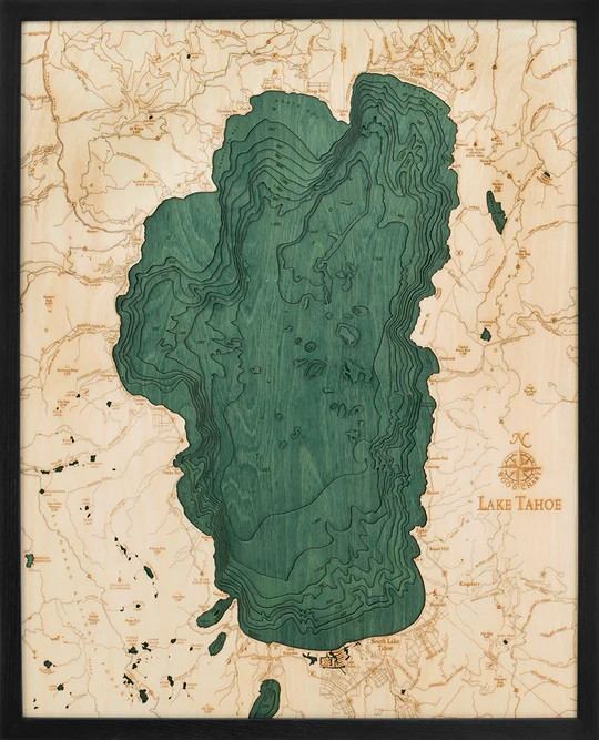 Everything Nautical Lake Tahoe Wood Chart