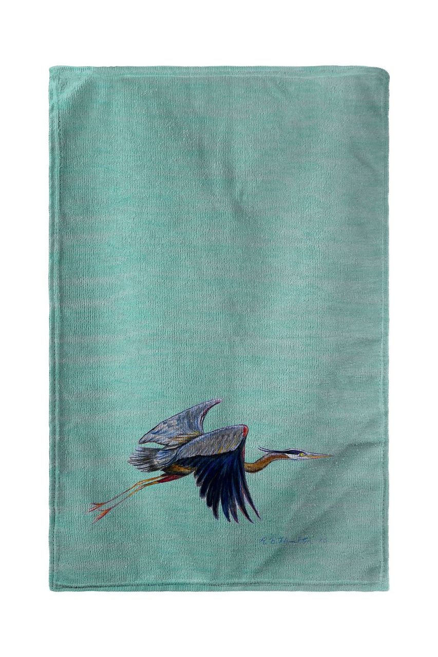 Aqua Eddie's Blue Heron Beach Towel