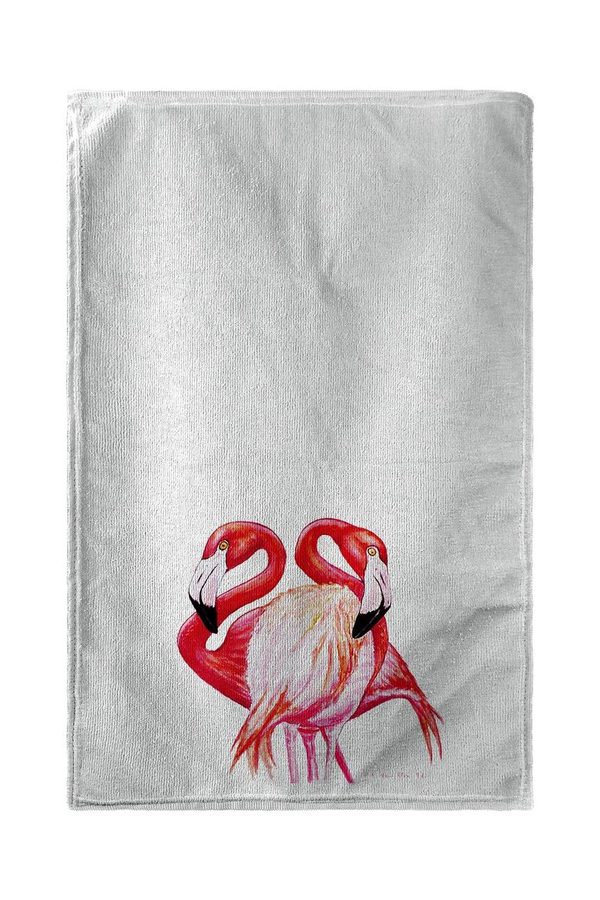 Two Flamingos Beach Towel