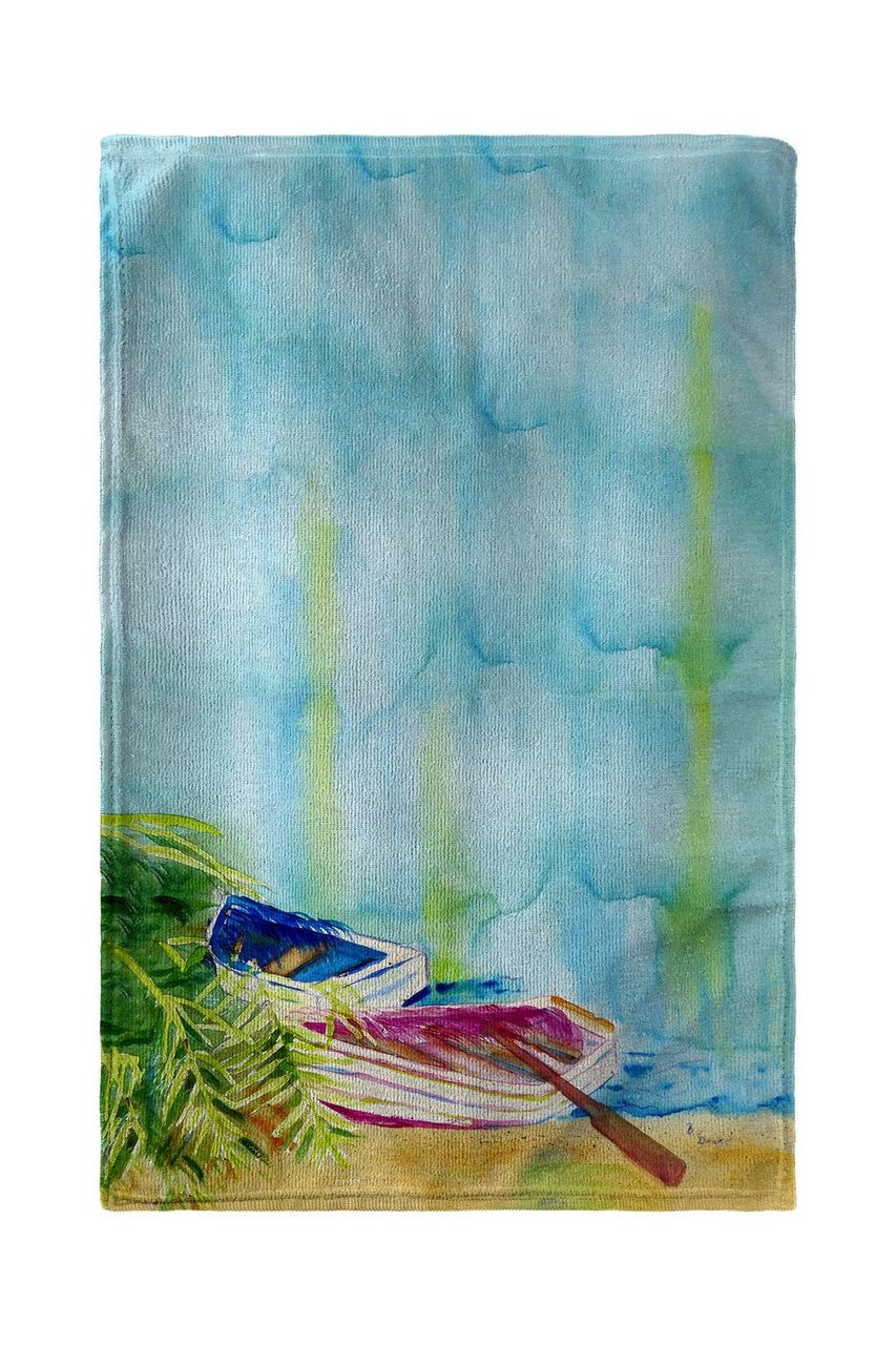 Watercolor Rowboats Beach Towel