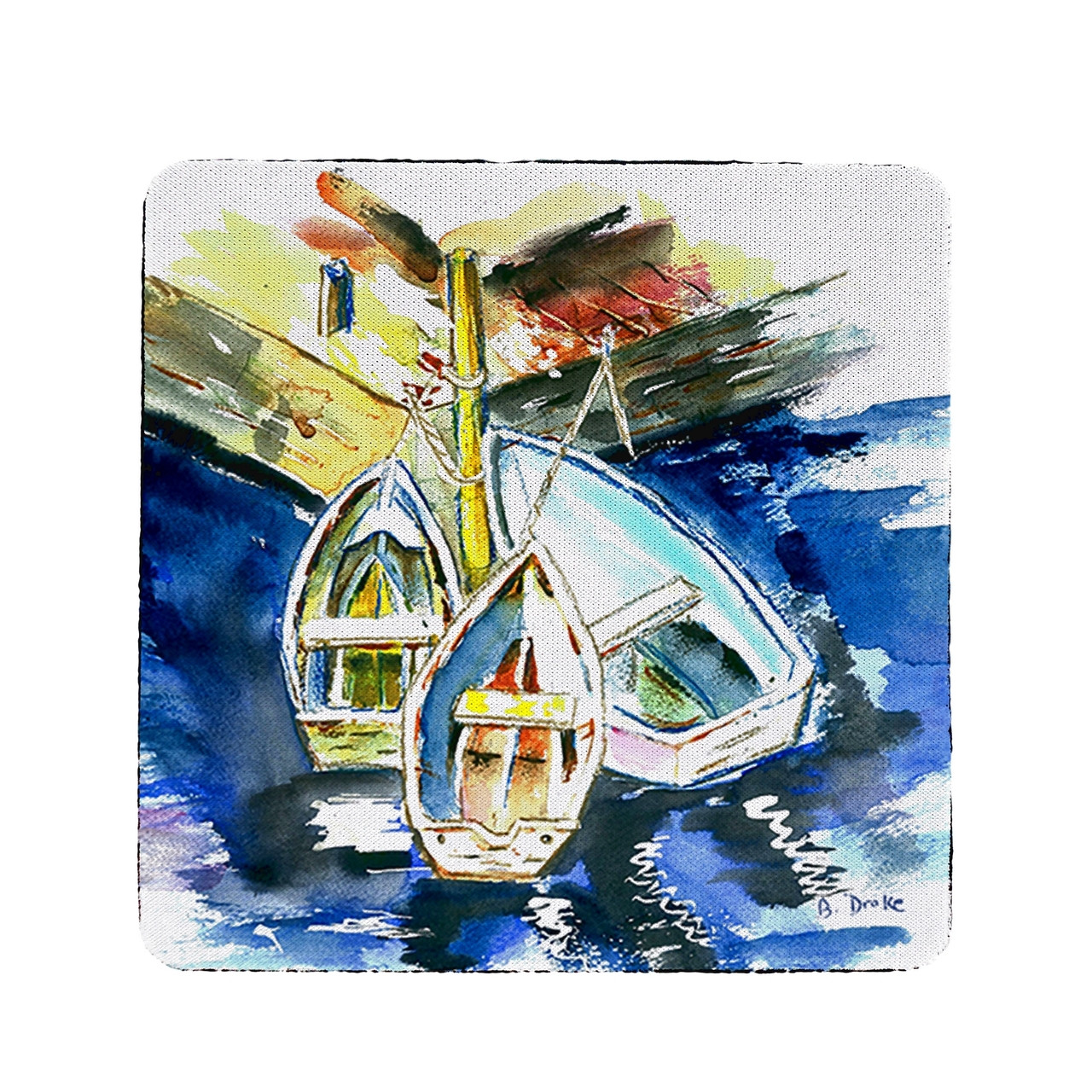 Three Row Boats Coasters - Set of 4