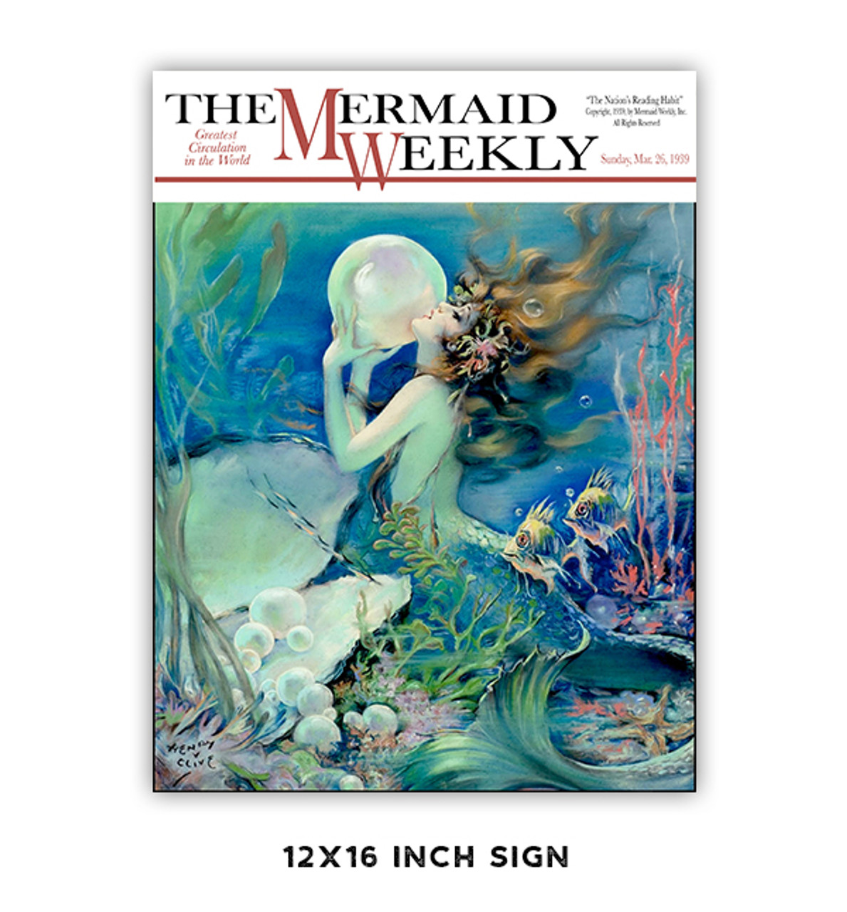 Mermaid Weekly Metal Sign