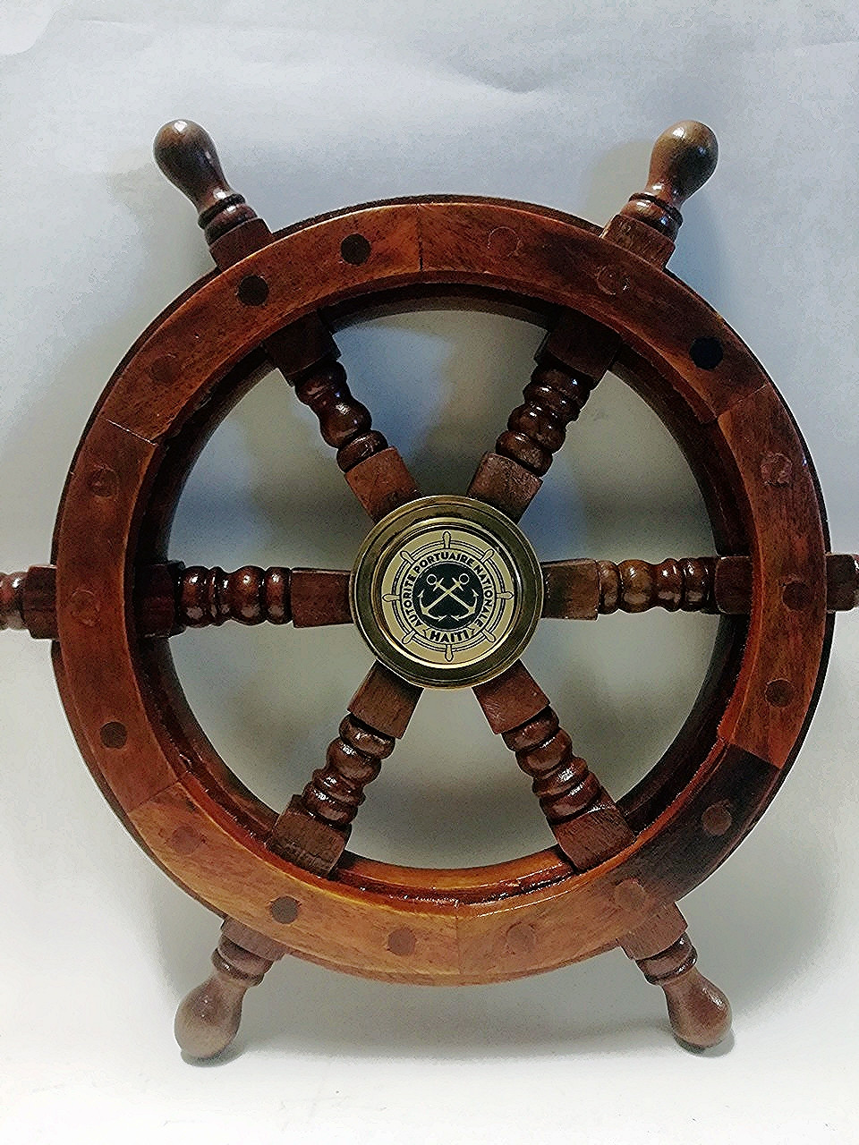 Personalized Wooden Ship Wheel Coat Hanger -  12"