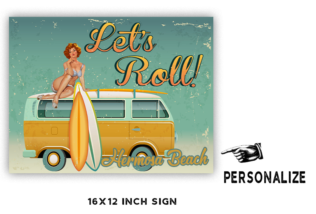 Let's Roll Personalized Metal Sign