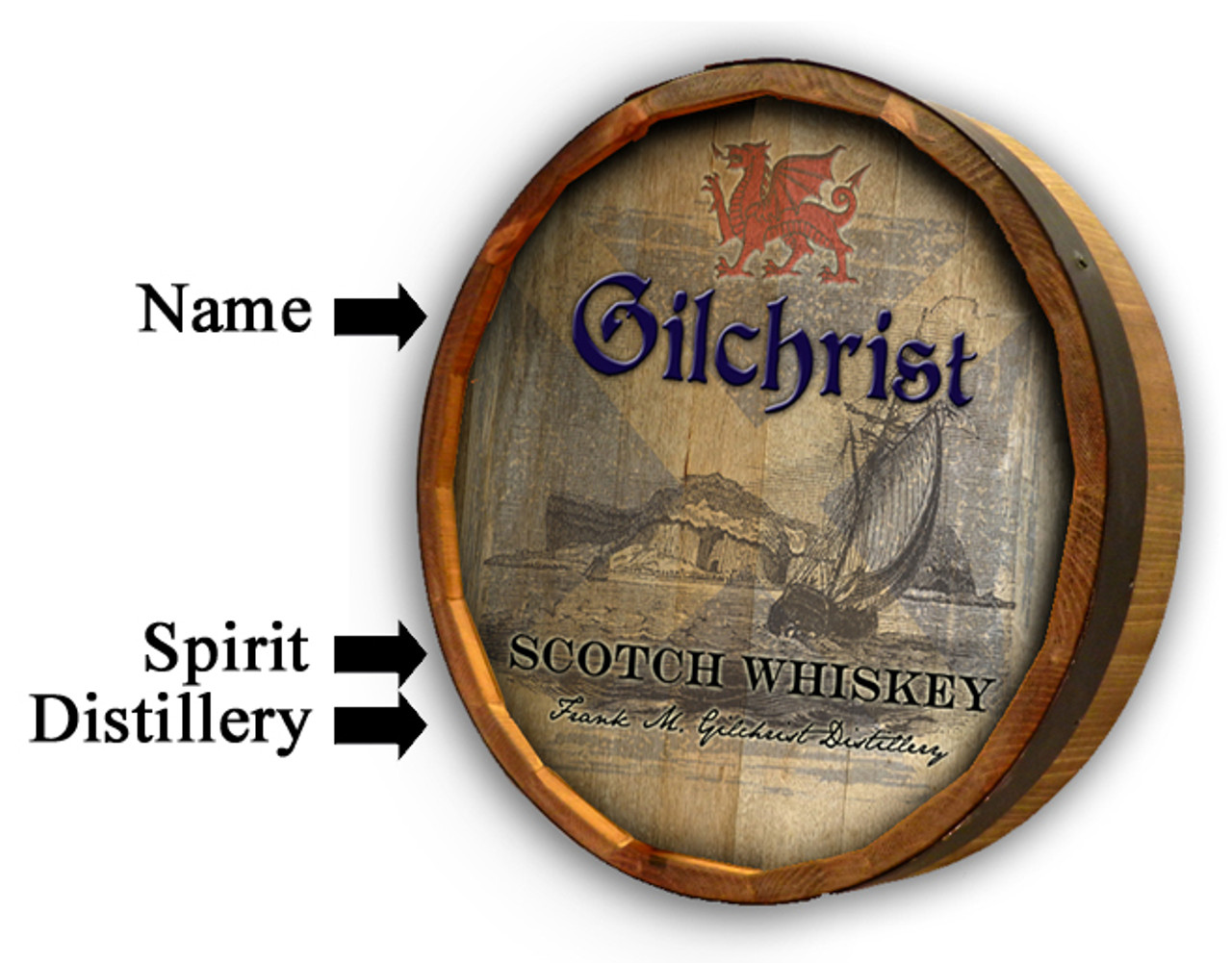 Scotch Quarter Barrel Sign - Personalized