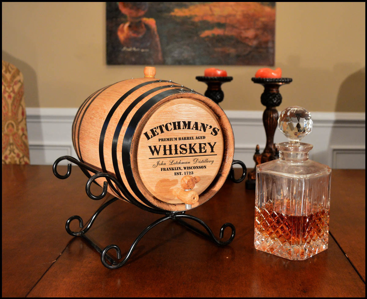 Distillery Design Oak Barrel - Personalized